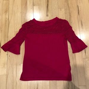 New York and Company Pink Blouse with Bell Sleeves